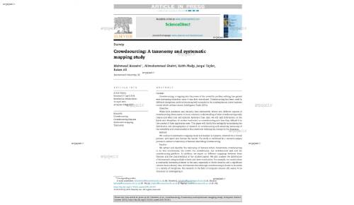 Crowdsourcing: A taxonomy and systematic mapping study